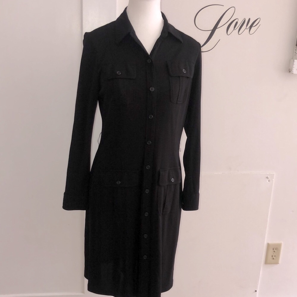 Ralph Lauren black button down dress